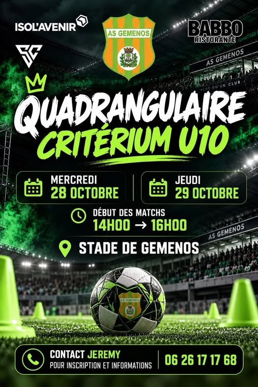 Affiche de Quadrangulaire critérium U10 – AS Gémenos