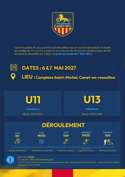 Affiche de Tournoi foot à 8 – Canet RFC