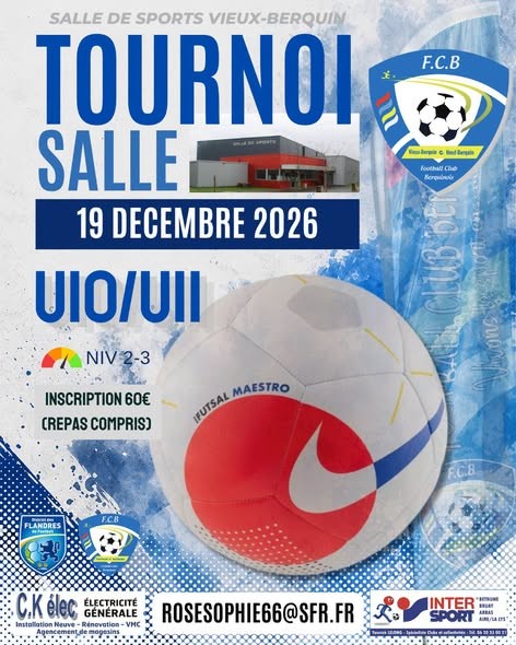 Affiche de Tournoi en salle U10/U11 – FC Vieux-Berquin