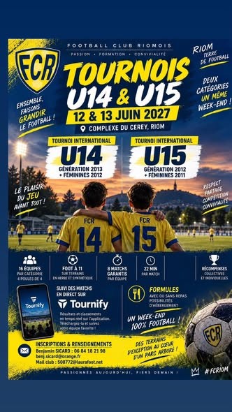 Affiche de Tournoi U14/U15 – FC Riom