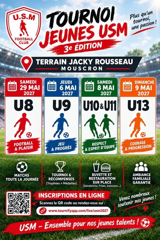 Affiche de Tournois de jeunes – USM Mouscron
