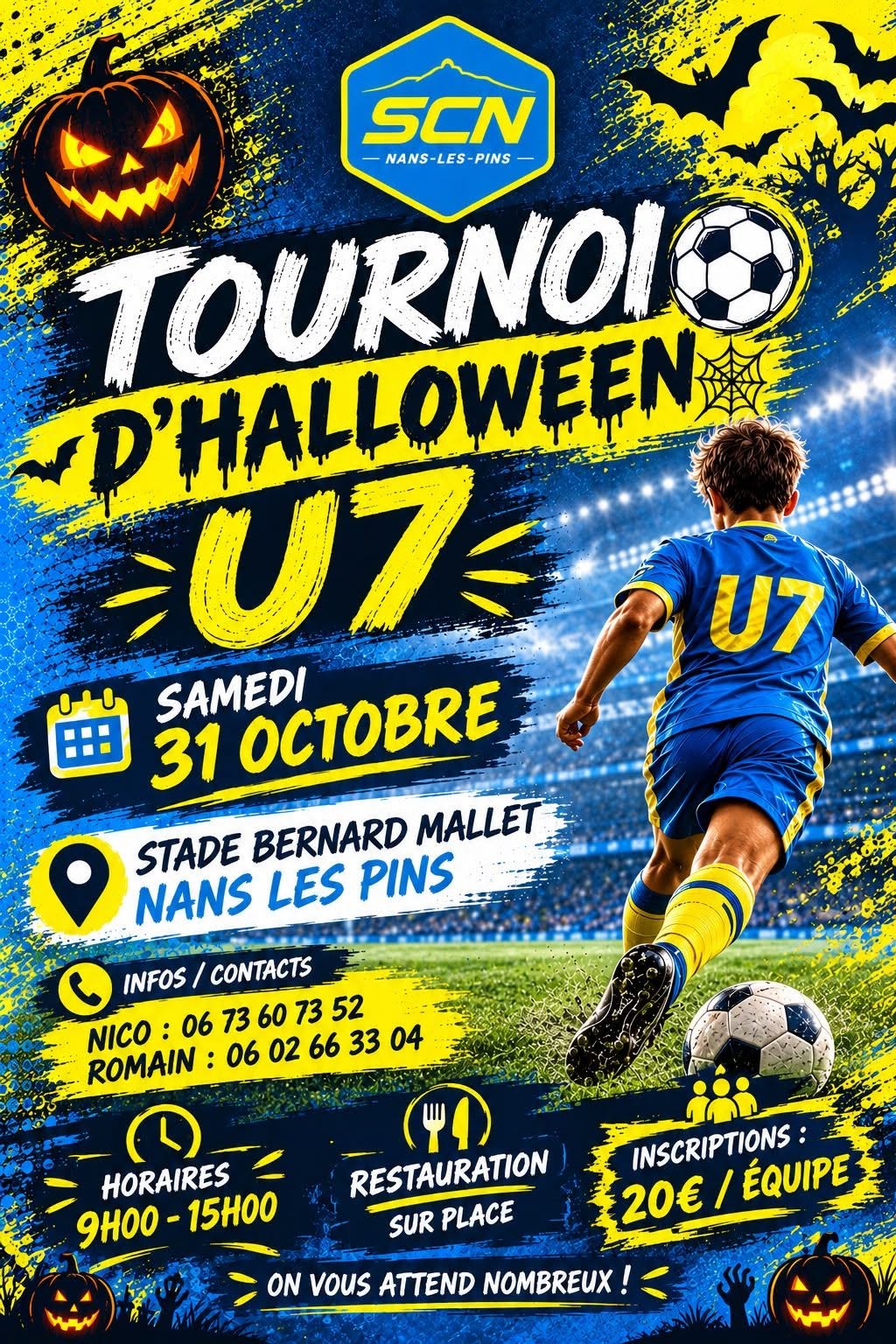 Affiche de Tournoi d’Halloween U7 - SC Nans-les-Pins