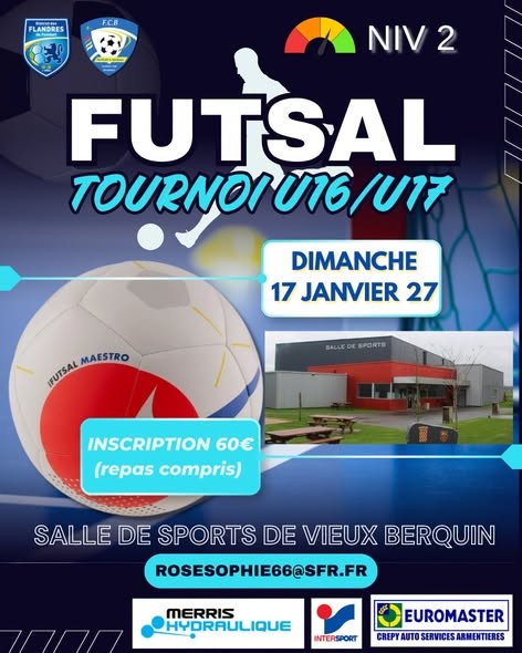 Affiche de Tournoi futsal U16/U17 – FC Vieux-Berquin