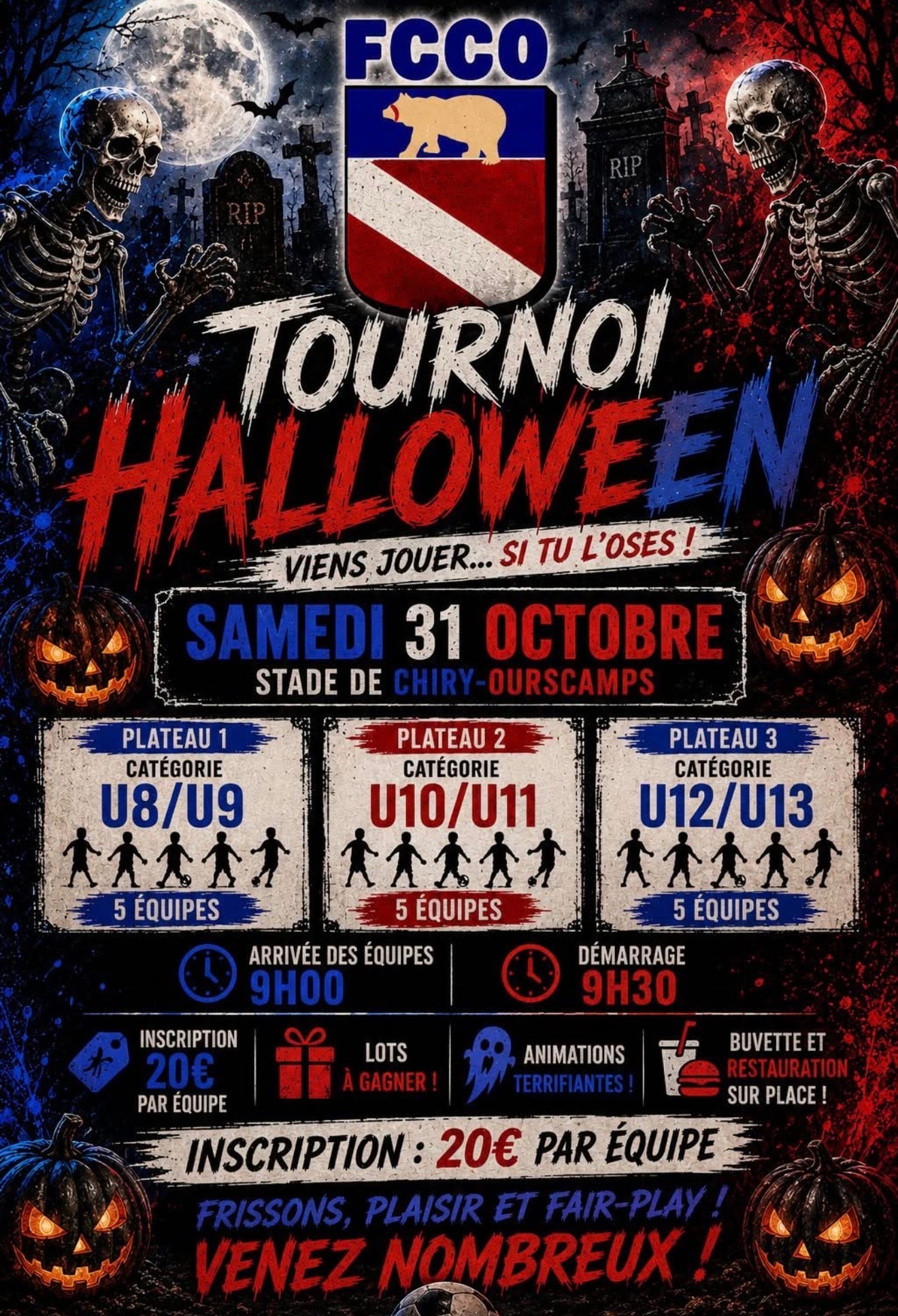 Affiche de Tournoi Halloween - FCCO Chiry-Ourscamp