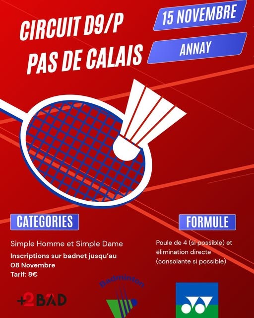 Affiche de Circuit badminton D9/P – Annay