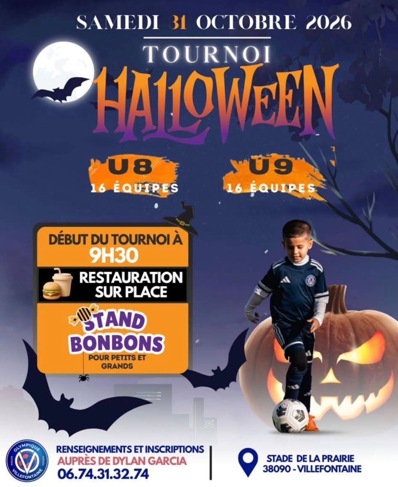 Affiche de Tournoi Halloween U8-U9 - Villefontaine