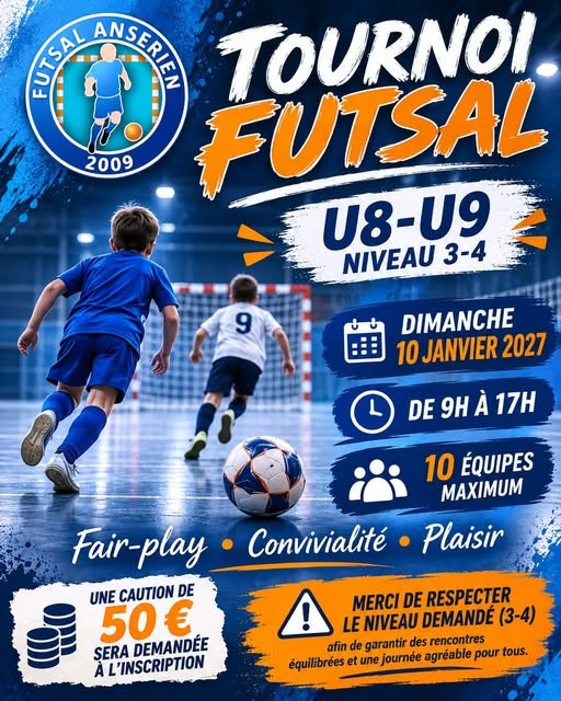 Affiche de Tournoi futsal U8/U9 – Futsal Ansérien
