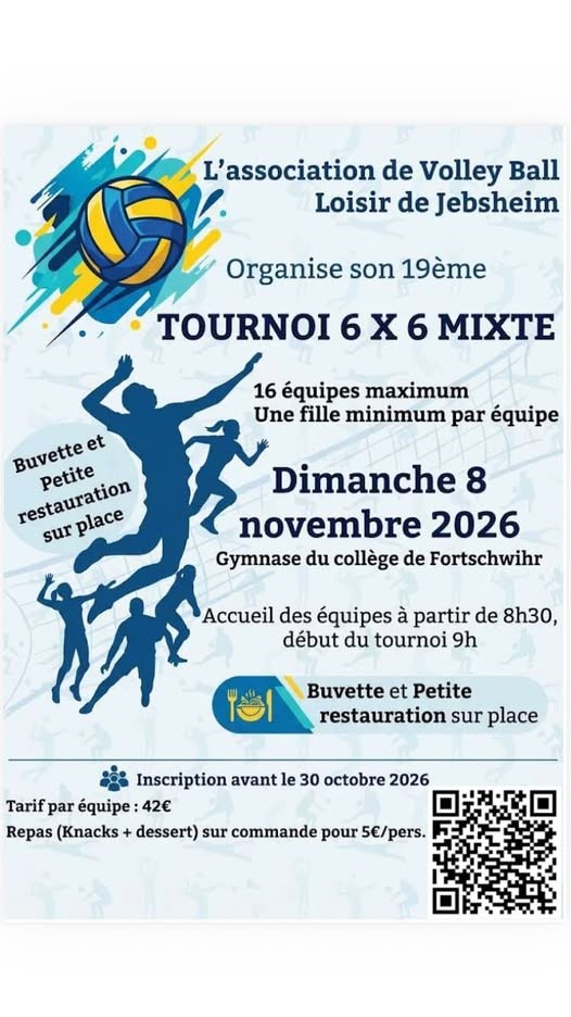 Affiche de Tournoi volley loisir – Jebsheim, 19e édition