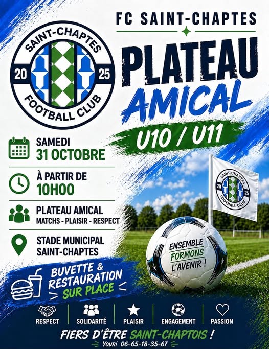 Affiche de Plateau amical U10/U11 – FC Saint-Chaptes