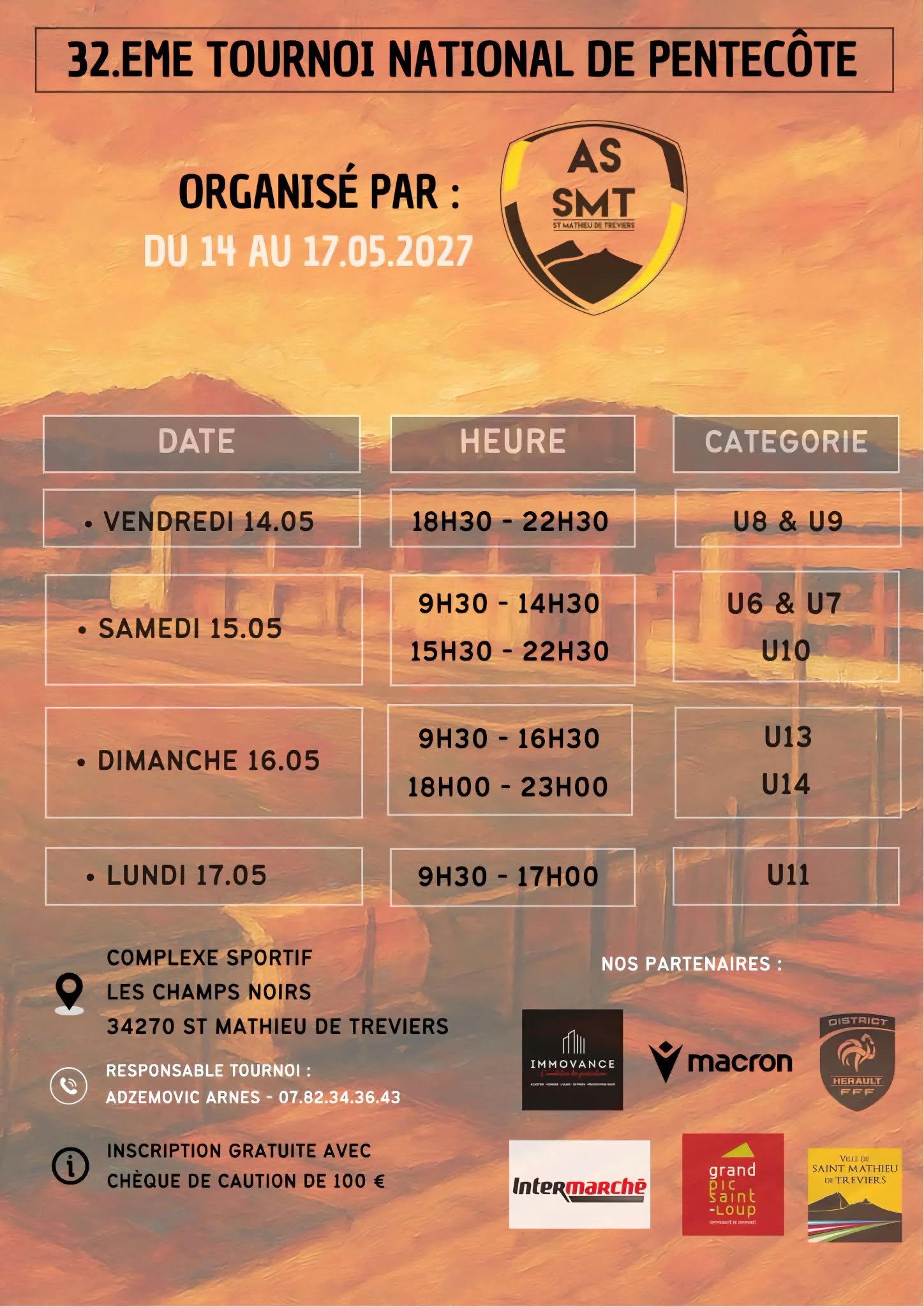 Affiche de 32e Tournoi national de Pentecôte - AS SMT