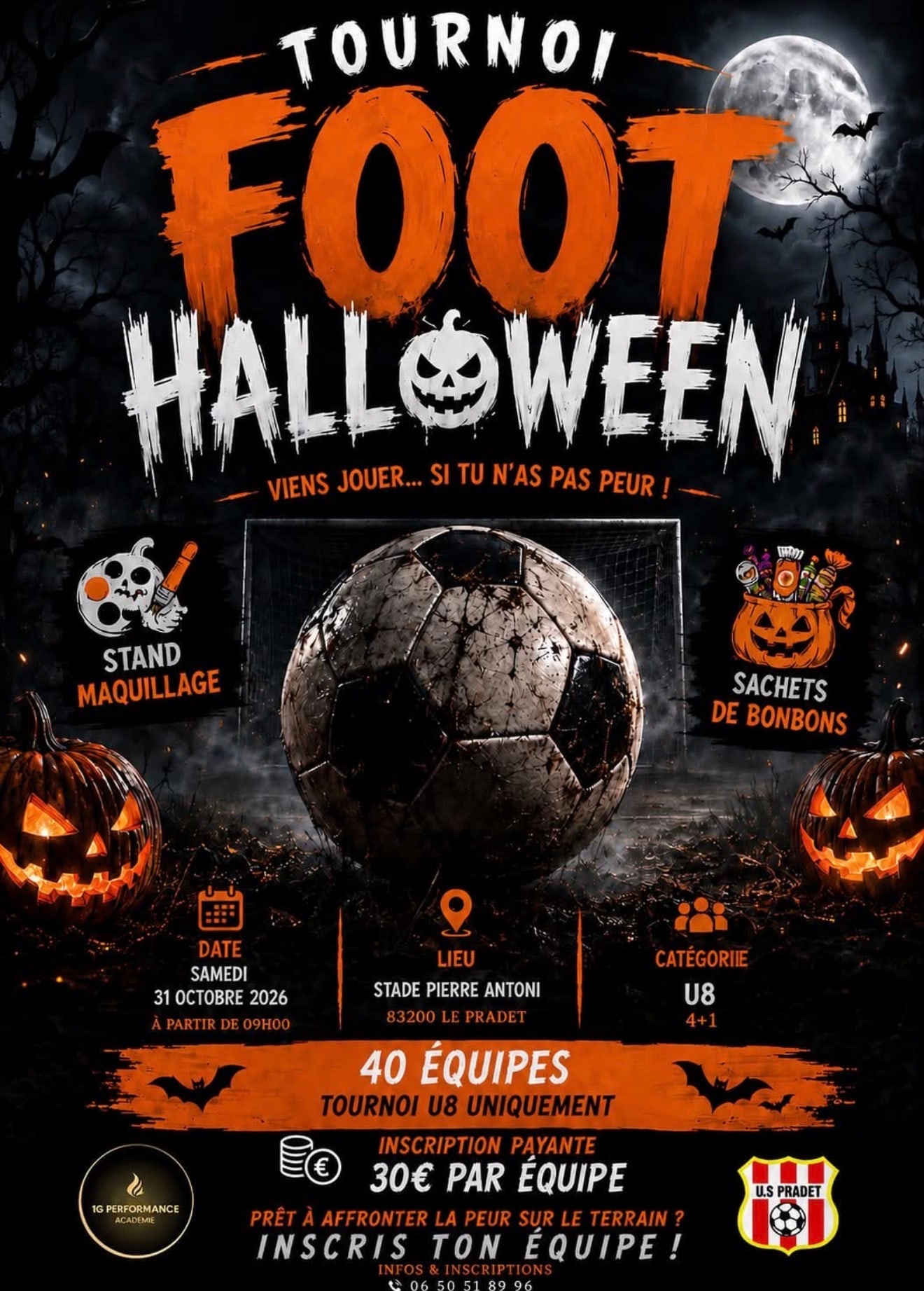 Affiche de Tournoi Foot Halloween U8 - Le Pradet