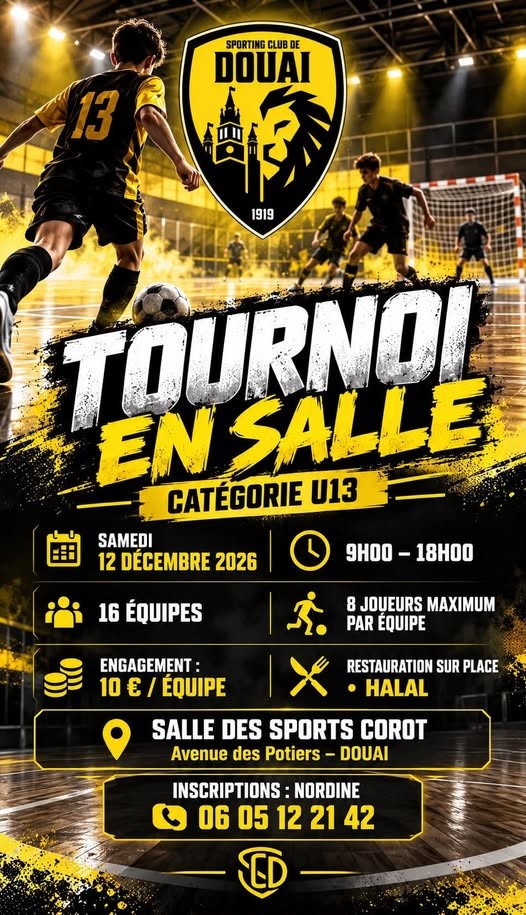 Affiche de Tournoi indoor U13 – SC Douai